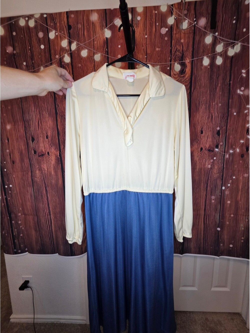 Vintage Verona Two-Tone Long Sleeve Dress
